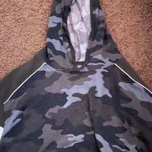 Camo Cropped Top Sweat Set